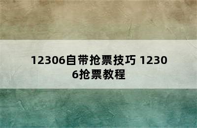 12306自带抢票技巧 12306抢票教程